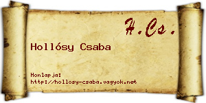 Hollósy Csaba névjegykártya
